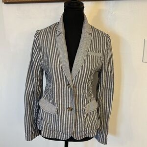 Banana Republic Fully Lined Pinstripe Two Pocket Cotton Blazer, Sz. 6.